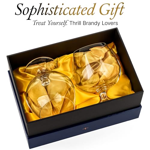 GLASSIQUE CADEAU 21 oz Crystal Brandy & Cognac Snifter Glasses Set of 2