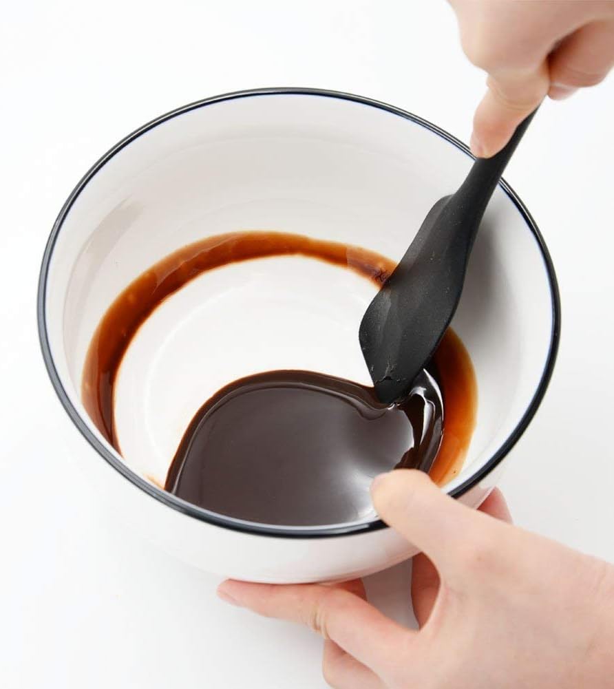 Skiennix Silicone Spatula Set - Ergonomic High Heat-Resistant Design | 3-Piece Non-Stick Black