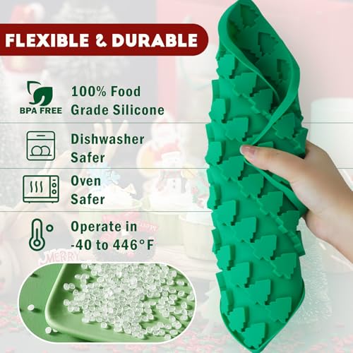 Christmas Mini Candy Molds (2x 76 Cavities) Gingerbread Man & Xmas Tree Silicone Set