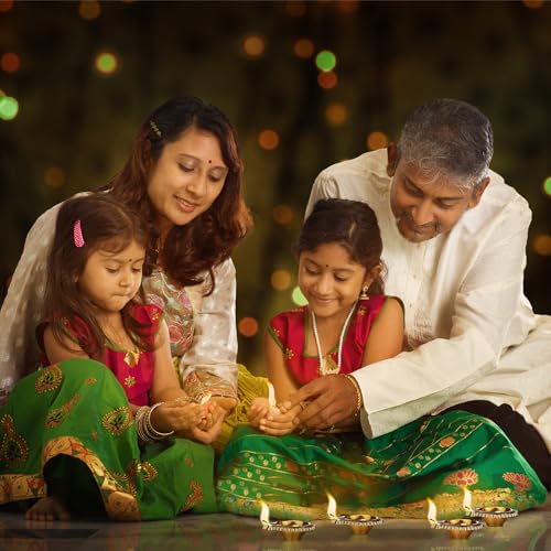 20-Piece Brass Indian Diya Set - Gold Oil Lamps for Diwali & Pooja Decor