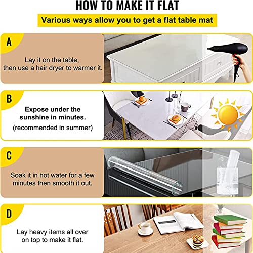 1.5mm Clear Vinyl Desk Protector Mat 19 x 42 Inch Waterproof Cover