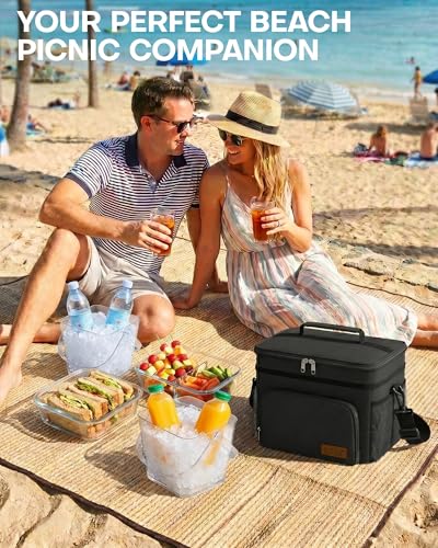 HOTOR Insulated Lunch Box & Leak-Proof Cooler Bag 9L - Black