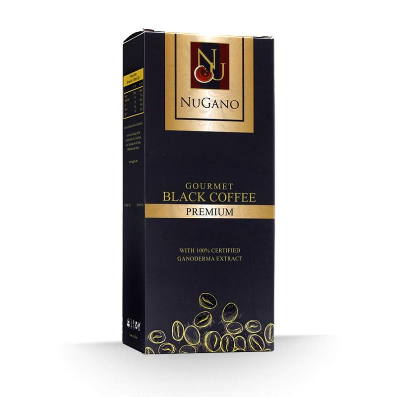 Nugano Black Coffee with 100% Certified Ganoderma Lucidium Extract Bold and Flavorful Gourmet Instant coffee 30 Servings (1, 1 Box)