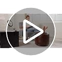 Round PU Leather Pouf Ottoman - 20x15 Inch Pre-Filled Foot Stool