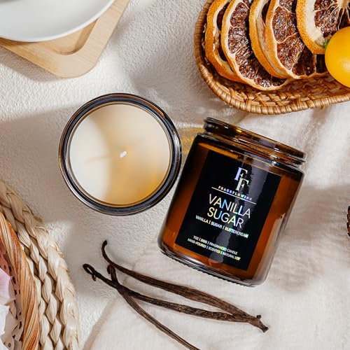 Vanilla Sugar Scented Candle - 7 oz Natural Soy Wax Aromatherapy Jar Candle