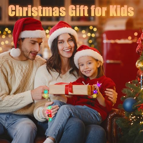 3D Christmas Light Up Rings - Kids Party Favors & Holiday Gifts