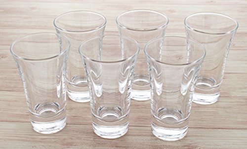 Japanese Glass Sake Cups - 3.4 fl oz Cold Sake Glass Set of 6, Dishwasher Safe
