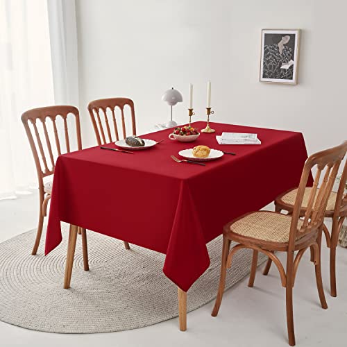 Romanstile Red 54x78 in Rectangle Tablecloth Waterproof & Wrinkle-Resistant