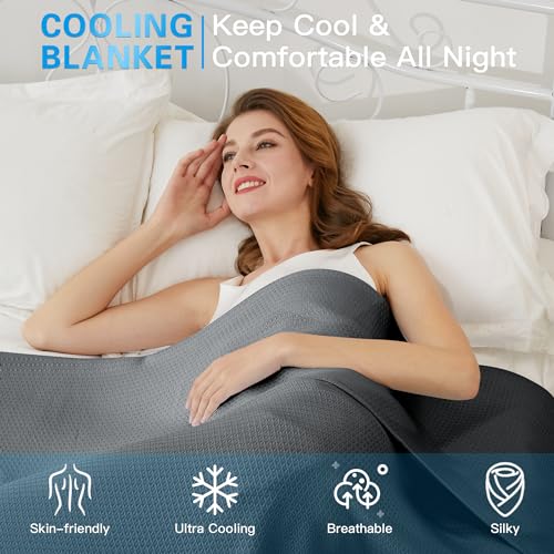 Cooling Blanket 79"x91" - 100% Rayon from Bamboo, Soft & Breathable