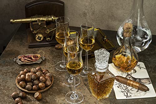 Set of 4 Crystal Cognac & Spirits Snifter Glasses - Elegant Tulip Design, 4 oz