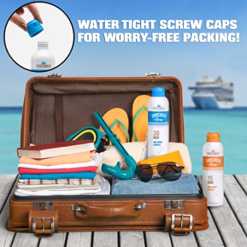 GoPong Aluminum Spray Sunscreen Flask Set (16 oz Total) - Hidden Liquor & Secret Beverage Containers, Includes Funnel & Spout - Variation 1