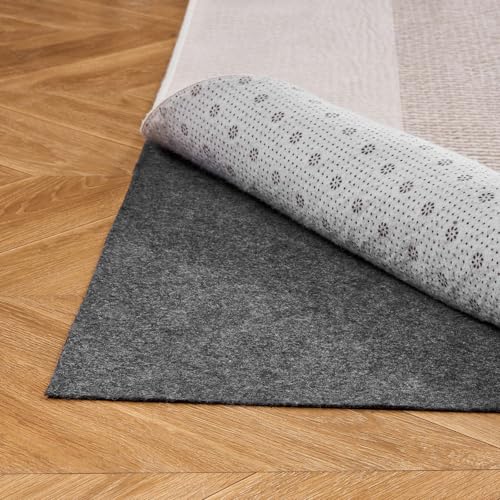 Non-Slip Rug Pad 10x14 ft, Felt and Rubber Carpet Mat for Hardwood Floors