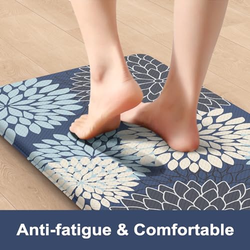 2-Piece Anti-Fatigue Kitchen Mat Set, Cushioned Waterproof Standing Floor Rugs