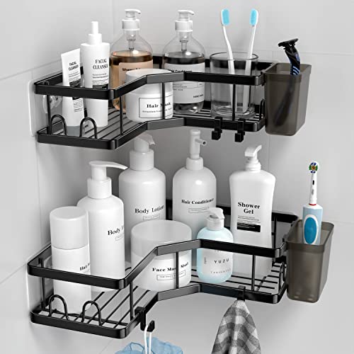 Corner Shower Caddy 2 Pack Adhesive Stainless Steel Shelves