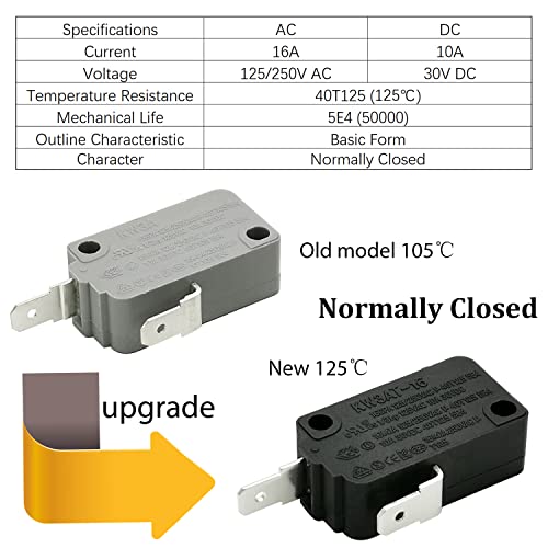 Microwave Door Switch Set, 16A 125VAC KW3AT-16, 2 Normally Open & 1 Normally Closed