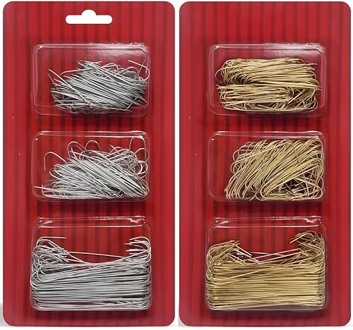 900-Piece Christmas Tree Ornament Hooks Set - Silver, Gold & Green (2 Sizes)