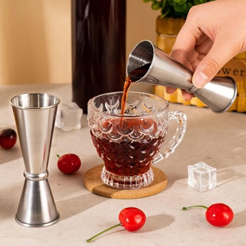 GCTWFYK 8-Piece Stainless Steel Bar Jigger Set for Cocktails, 1oz & 1.7oz