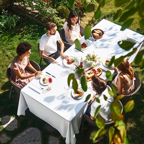 2-Pack Rectangular Polyester Tablecloths, 60x102 Inches for 6ft Tables