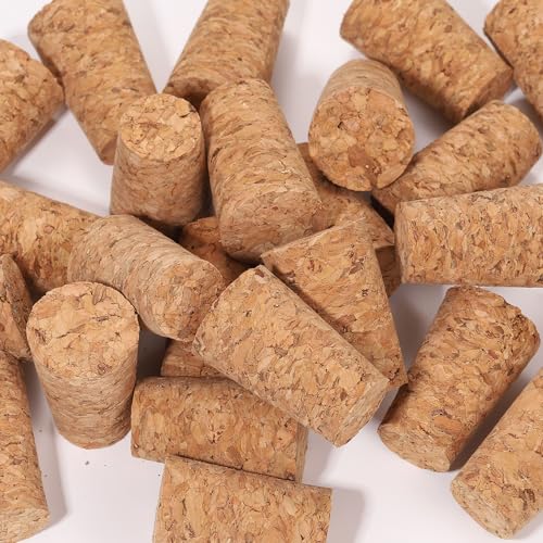 25-Pack Tapered Wooden Wine Corks - Natural Soft Wood Bottle Stoppers for Winemaking and DIY Crafts