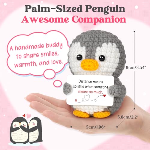 Handmade Crochet Penguin Gift for Long Distance Relationship Couples