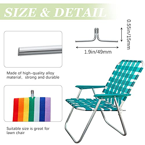 Metal Lawn Chair Webbing Clips, 100-Piece Chair Frame Replacement Hooks