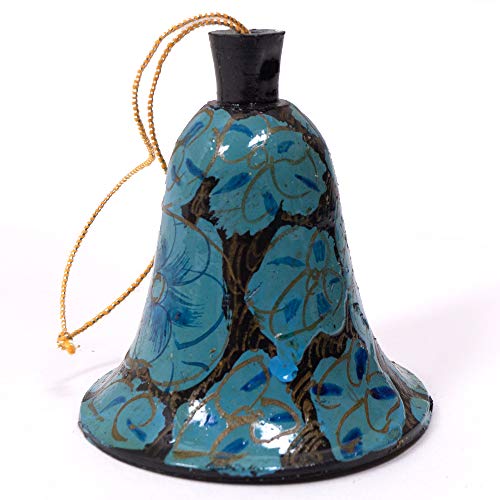 12-Piece Vintage Hand-Painted Wooden Bell Christmas Ornament Set
