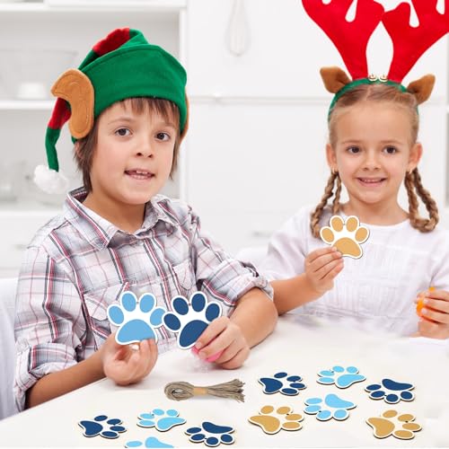 Woanger 60 Pcs Cartoon Orange Blue Dog Christmas Tree Ornaments (Dog Variation)