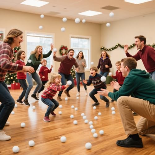 Soft Indoor Fake Snowballs for Snowball Fight Games (40 Pack, 2-Inch)