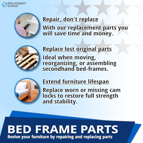35mm Bed Frame Cam Lock Wheels - Spiral Furniture Connectors (Pack of 4)