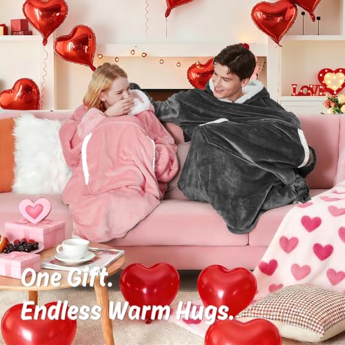Yescool Oversized Pink Wearable Blanket Hoodie - Halloween Gift