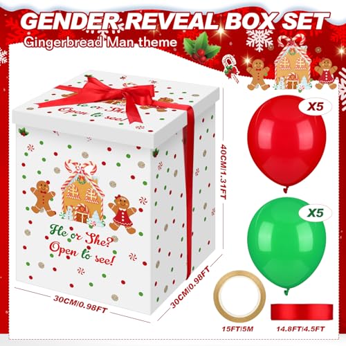 Hungdao Gingerbread Gender Reveal Box with 10 Balloons (Gingerbread Variant)
