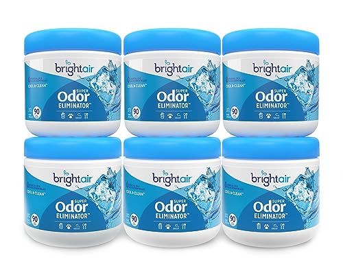 Solid Gel Odor Eliminator Air Freshener Jars, Cool & Clean, 14 oz (6 Pack)