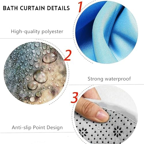 4-Piece Red Rose Shower Curtain Set with Non-Slip Bath Rug and Mats