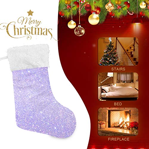 Blueangle 2 Pack Shiny Glitter Lavender Christmas Stockings - Large Holiday Decor