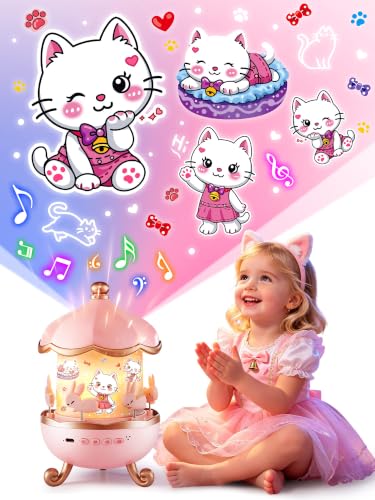 Cat Night Light Projector with 19 Films, 15 Sounds and Remote Control