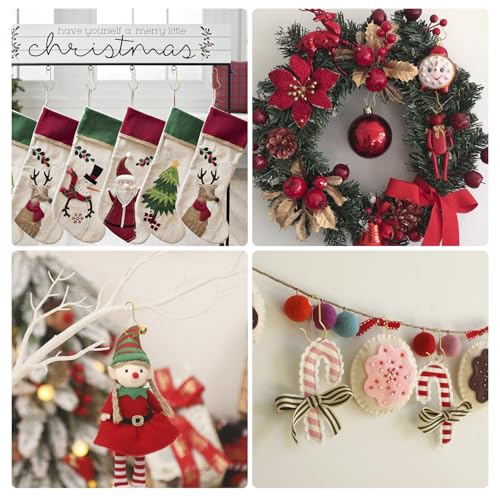 Gold Christmas Ornament Hooks - 100 Pack C-Shaped Hangers