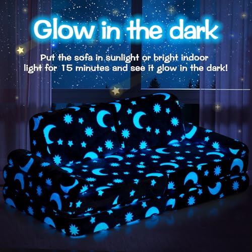 10-Piece Glow-in-the-Dark Modular Kids Play Couch for Toddlers