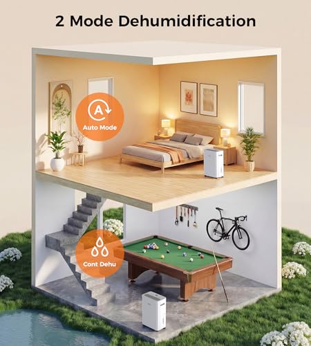 32 Pint Dehumidifier for Basement and Large Rooms with Drain Hose