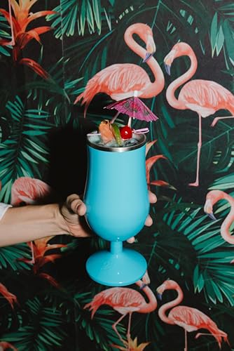 ORCA Poco 17 oz Insulated Stainless Steel Cocktail Glass - Double Walled Lidded Tumbler for Cold Drinks & Wine