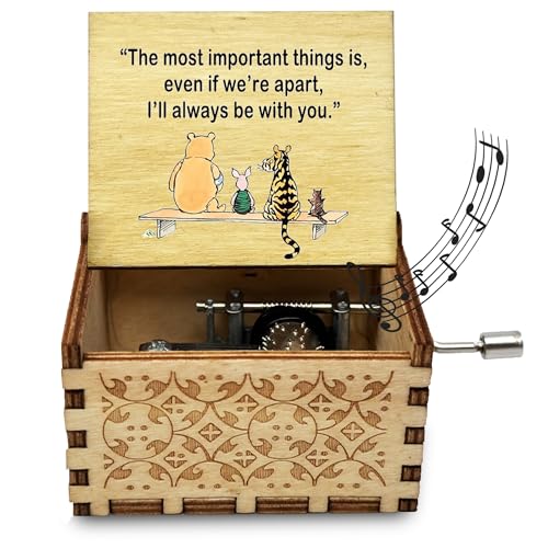 Handcrafted Wooden Music Box - Funny Bear Design - Keepsake Friendship Gift