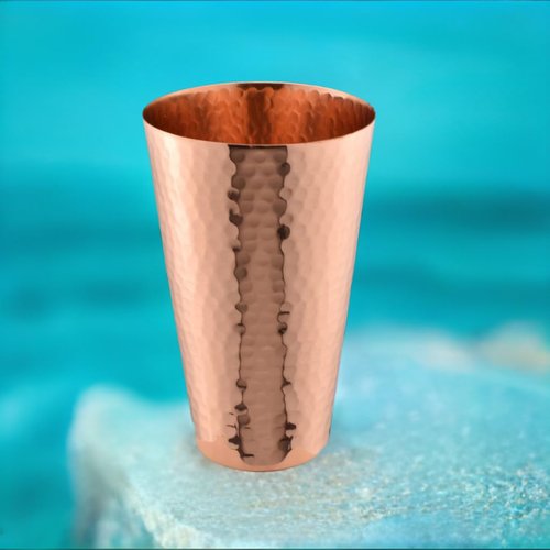 Prince of Scots 18 Ounce Hammered Copper Tumbler Cup, Handcrafted Super Heavy Weight, Easy Care Finish