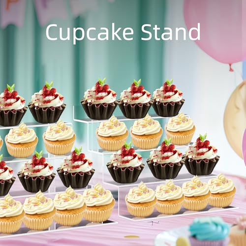 4-Tier Acrylic Display Riser Shelf for Perfume, Cologne, and Collectibles