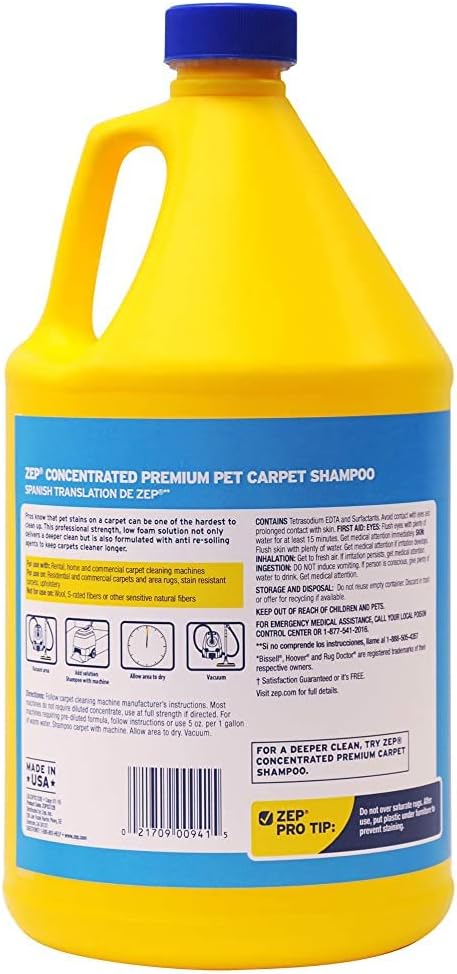 ZEP INC Carpet Shampoo - Powerful Cleaning Solution | 128 Fl Oz for Deep Stain Removal