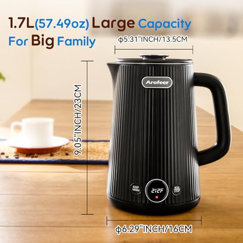 1.7L Stainless Steel Electric Kettle with Temperature Control and LED Display