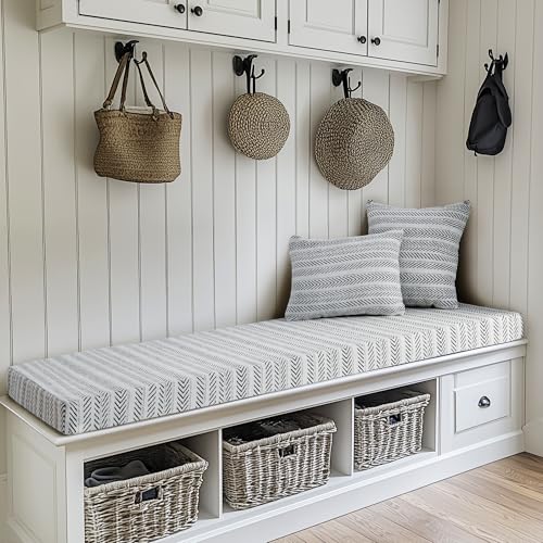 Custom Chenille Window Seat Cushion, High-Density Foam Bench Pad