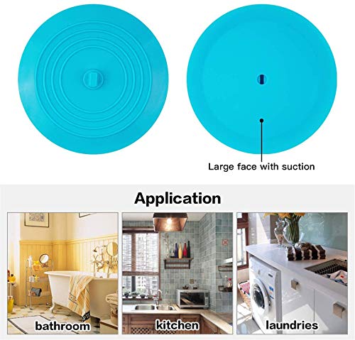 2PCS Silicone Bathtub Drain Stopper & Hair Catcher - 6 Inch