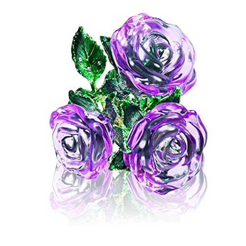 Purple Galaxy Crystal Rose Gift for Her with Gift Card - Infinity Flower for Women