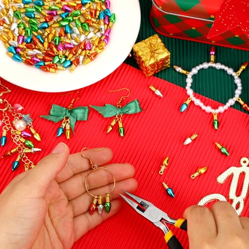 Jansun 300Pcs 0.7in Mini Christmas Ball Ornaments with Gold Tips