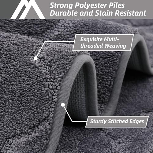 Soft Kitchen Runner Rug, 20" x 59" Non-Slip Washable Floor Mat, Dark Grey