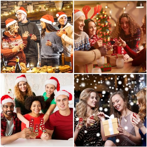 MyGiftHub Santa Shot Glass Set of 4 - 12 Gauge Alcohol Drinking Glasses for Christmas Gift